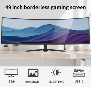 Monitor de Juegos Curvo Ultra Ancho de 49 Pulgadas, Relación de Aspecto 32:9, para <span class=keywords><strong>PC</strong></span> de Escritorio, Pantalla LED RGB HDR, VA LCD IPS UHD 5K ROHS - Product Image 1
