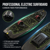Planche de surf électrique BONCN légère et haute résistance en fibre de carbone 72V, étanche avec garantie d'un an pour le surf en mer ou en haute mer