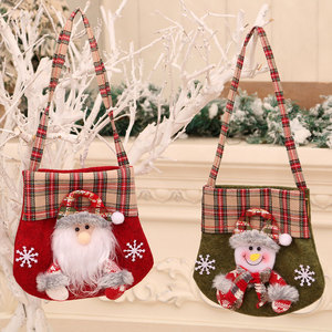 Nueva bolsa de dulces navideña con diseño de dibujos animados a cuadros, bolsa de regalo, bolsa de compras navideña, bolsa para manzanas, regalo de Navidad. - Product Image 4