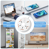 Cable de Extensión Universal con 4 Tomas de Corriente + 2 USB + 1 Tipo-C, Resistente al Fuego, 1.8m, Duradero, 10-13A, IP20, Enchufe UK, para Uso Internacional