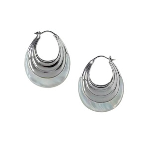 Pendientes de Aro Retro para Mujer con Diseño Geométrico de Ágata Tallada, Chapado en Cobre/Platino, Aleación, Diseño de Nicho Moderno, Regalo de Moda - Product Image 2