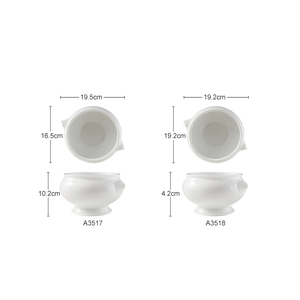 WEIYE الكلاسيكية كبيرة الحجم الخزف القدمين الأسد رئيس الأبيض الكبير سلطانية خزف للشوربة ل حساء البصل الفرنسي - Product Image 6