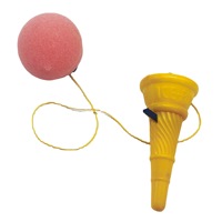HelloWorld Mainan Pistol Bola Spons Menembak Kerucut Penembak Bentuk Es Krim Lucu dengan Tali