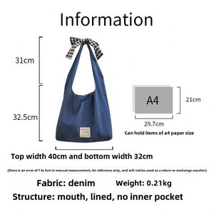 Mochila de Doble Cara con Estampado Vaquero de Moda, Bolso de Hombro Grande y Versátil, Bolso Tote Minimalista para el Trabajo - Product Image 2