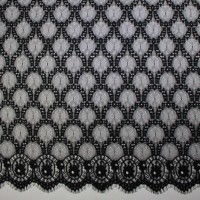 Tissu en dentelle française jacquard brocart noir en polyester/nylon, largeur 150 cm, accessoire vestimentaire, marque YUGU YG-2423, vente en gros usine