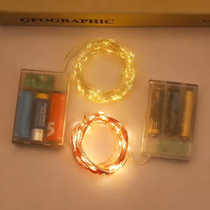 50LED 3AA電池式銅線LEDフェアリースターライト 5m ディワリライト クリスマス銅線ライト - Product Image 1