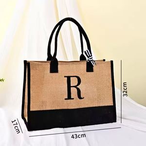 Sac fourre-tout en toile personnalisé imperméable, monogramme, cadeau pour femme, pour la plage, les courses en plein air, les voyages - Product Image 6