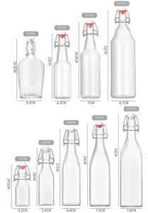Bouteilles de jus en verre rondes vides de 500 ml, 750 ml et 1 L avec couvercle à clip oscillant, design de dessin animé, réutilisables et isolantes thermiquement pour l'eau et le jus - Product Image 4