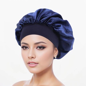 Gorro de pelo de satén elegante, turbante elástico personalizable, gorro de ducha de baño, gorro de noche suave ligero para dormir para mujeres, viaje diario - Product Image 2