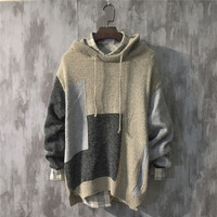 Pull à capuche d'hiver pour homme au design personnalisable, 100 % coton tricoté, anti-plis, respirant, coupe ample, manches longues