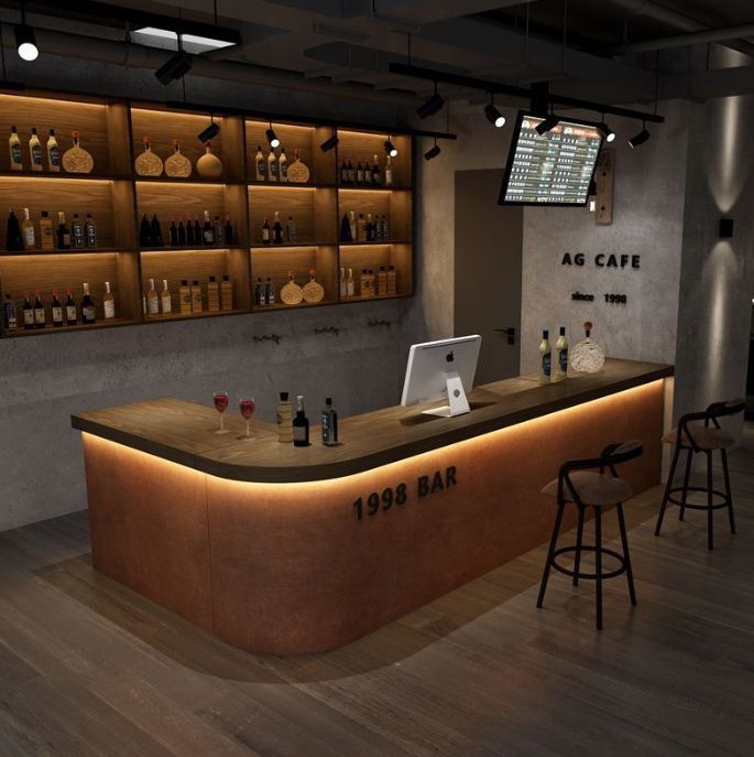 Custom Home Bar Counter Set - Modern Design & Free Standing