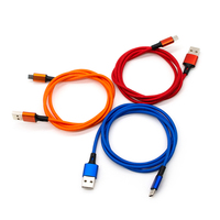 Vente en gros directe d'usine, chargeur de téléphone 2 en 1 en nylon tressé Micro Type-C, charge rapide 3A pour cadeaux promotionnels