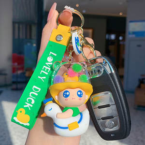 Lilangda – Pendentif de sac en caoutchouc 3D mignon pour garçons et filles, petits cadeaux d'Halloween, personnages de contes de fées, porte-clés canard voyageur, couple - Product Image 5