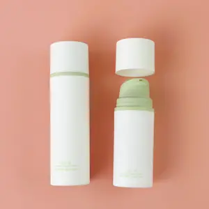 Botol pompa pengap kosmetik kelas atas yang dapat diisi ulang wadah perjalanan 15ml putih Pp botol pompa tanpa udara