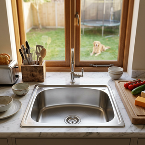Compact Single Bowl Undermount 304 Stainless Steel <b>Kitchen</b> <b>Sink</b> with Sound Guard — Ideal for Small <b>Kitchens</b>, OEM - Product Image 1