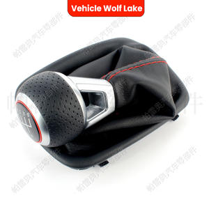 Poignée de levier de vitesses Audi 5 vitesses en cuir ergonomique avec surpiqûres rouges pour R32 A4 B6 B7 CLH711Z018502 - Product Image 3