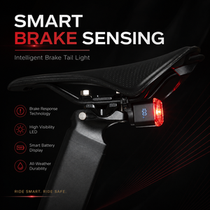 Feu arrière de vélo intelligent Western avec freinage automatique, détection haute précision, affichage numérique, mode veille automatique et démarrage automatique par vibration - Product Image 2