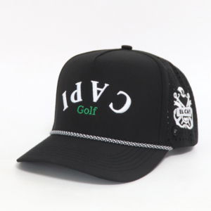 Wholesale Custom 5 Panel Embroidery Logo Baseball Cap Sporty Performance Gorras Laser Cut Holes Waterproof Golf <b>Hats</b> with Rope - Product Image 1