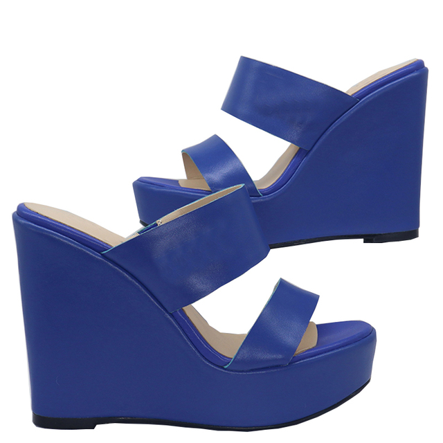 Wedge Sandals Slipper Wedge High Heels Sandals Platform Ladies Sandals Genuine Leather Shoes