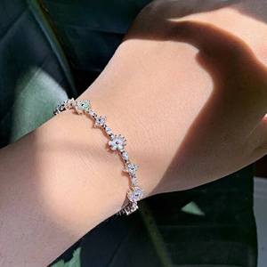 Title: 925 Sterling Silver Moissanite <b>Charm</b> <b>Bracelet</b> Chain Link Tennis <b>Bracelet</b> Hip Hop Fashion Jewelry - Product Image 6