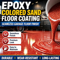 Revêtement de sol liquide auto-nivelant sans joint en sable coloré époxy et peinture pour sols pour usine, entrepôt, garage, maison