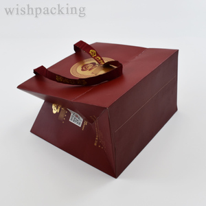 Sac <span class=keywords><strong>De</strong></span> Marque <span class=keywords><strong>De</strong></span> Luxe, bolsas <span class=keywords><strong>de</strong></span> compras <span class=keywords><strong>de</strong></span> papel impresas Rojas cuadradas <span class=keywords><strong>de</strong></span> lujo personalizadas con logotipos - Product Image 3