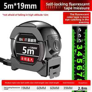 Высококачественная флуоресцентная рулетка, линейка черного цвета толщиной 5 7,5 10 метров, Метрическая линейка - Product Image 5