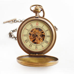 Ultra Épaisseur 17mm Gravé 3D Fleurs Deux Coversides Style Rural Dandong Mouvement Mécanique Pur Cuivre Laiton Montre - Product Image 2