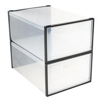 Boîtes à chaussures transparentes de qualité supérieure, empilables, pour organiser et ranger les baskets et les vêtements dans le placard