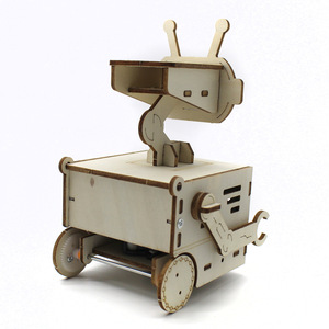 Kit de robot en bois pour enfants de 7 à 9 ans, assemblage manuel, jouet éducatif scientifique, forme de dessin animé, ensemble de construction de modèles STEM DIY - Product Image 2