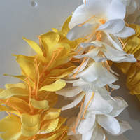 Soie artificielle Kahili gingembre Lei Aloha Hawaii Falower guirlandes Hula danseuse Performance femmes collier de fête de mariage