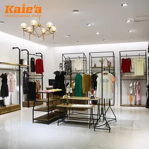 Retail Clothing Store Fixtures Display Showcase Clothes Stands Stainless Display Racks for Clothing Store