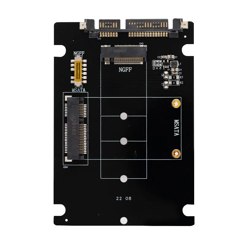 2-in-1 Card Support Mini SATA or Ngff B Key SSD Converter to SATA III 2.5 inch Hard Drive M.2 or MSATA to SATA 3.0 Adapter