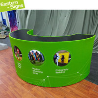 Table d'affichage de salon commercial Rectangle up Counter Pliable Trade Show Counter Desk up Booth Table avec lumière LED