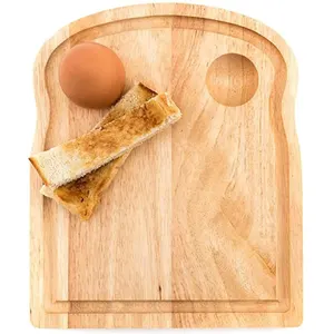 Wood Egg Tray And Toast Breakfast Tray Cutting Board Egg Cup Holder Wooden Breakfast Tray Wooden Egg Holder Chicken