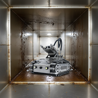 Robot de nettoyage de conduits avec caméra, pulvérisation d'eau haute pression, élimination de la graisse, nettoyeur de conduits de ventilation de cuisine