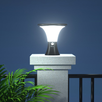 Lampe solaire à pilier étanche IP65, 3000K 4000K 6000K en option, 10W, télécommande, installation facile, éclairage de colonne de jardin extérieur