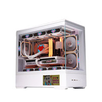 Casing PC Gaming Micro ATX Mid Tower Aigo Terlaris, Panel Samping Akrilik, Pendingin Cair 360mm Hitam, RGB