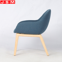 Nouvelle Chaise de Salle à Manger en Bois Massif avec Dossier Bleu, Style Nordique, Mousse Moulée, Tissu et Pieds en Frêne