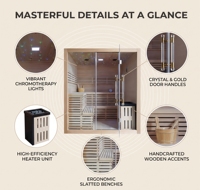 Sauna électrique intérieur traditionnel Ploutara 180 cm (71 po) en cèdre, kit préfabriqué modulaire, homologué ETL CE FSC, chauffage 185F