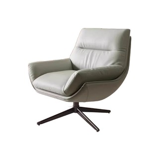 Fauteuil d'appoint pivotant et inclinable <span class=keywords><strong>Letao</strong></span> Tao de style moderne du milieu du siècle, revêtement en cuir écologique, chaise longue, structure robuste en alliage de fer, luxe - Product Image 5