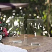 Moderne Rechteckige Acryl Umweltfreundliche Langlebige DIY Personalisierte Tischnummern Sitzplatzkarten UV-Druck für Hochzeiten Esszimmer