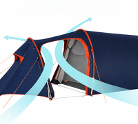 Tente tunnel de luxe 4 saisons imperméable en nylon et silicone double couche 15D pour 2-3 personnes avec grand vestibule pour camping en extérieur (OEM)