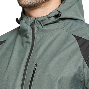 Chaqueta Bomber Cortavientos con Capucha para Hombre, Color Sólido, Cierre de Cremallera, Estilo Deportivo, para Otoño, Material de Poliéster - Product Image 5