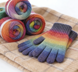 Filato 2026ZP in pura <span class=keywords><strong>lana</strong></span> anti-pilling a torsione stretta 9s, tinto sfumato arcobaleno, per lavorazione a maglia a mano - Product Image 1