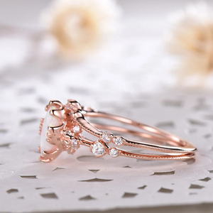 Elegant Rose Gold Plated Natural <b>Opal</b> <b>Ring</b> Ladies Women White CZ Jewelry <b>Ring</b> Sets - Product Image 4