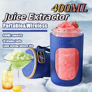 เครื่องปั่นแบบพกพาไร้สายขนาด 400 มล. ชาร์จไฟได้ผ่าน USB สำหรับทำน้ำผลไม้สด เหมาะสำหรับกิจกรรมกลางแจ้ง - Product Image 1