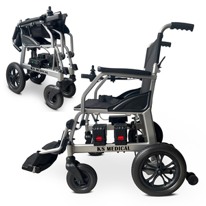 KSM-505 Lightweight Foldable Wheelchair Portable Aluminum Power <b>Electric</b> Wheelchair with Lithium Battery Max Load 120 KGS - Product Image 1