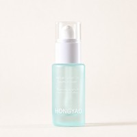 Flacon en verre translucide givré de 30 ml avec pompe à brosse pour crème d'essence et fond de teint, emballage avec couvercle anti-poussière transparent, OEM