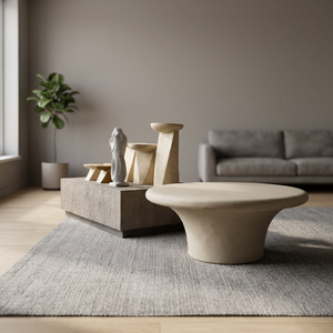 Modern <b>Round</b> Fiber <b>Concrete</b> <b>Coffee</b> <b>Table</b> Lightweight Durable Eco-Friendly Living Room Furniture for Hotel Use - Product Image 3